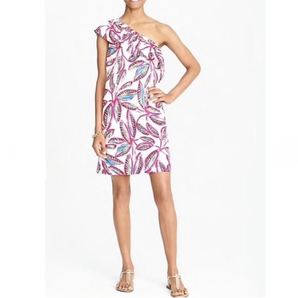 J. CREW One Shoulder Linen Blend Floral Print Dress - Picture 3 of 16